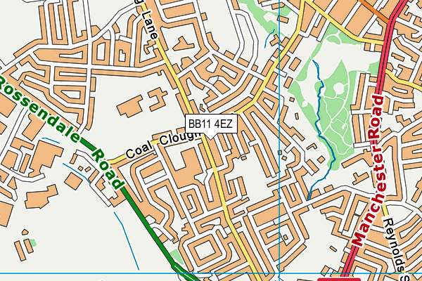 BB11 4EZ map - OS VectorMap District (Ordnance Survey)