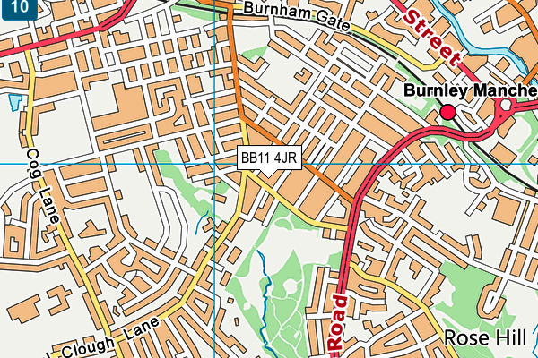 BB11 4JR map - OS VectorMap District (Ordnance Survey)