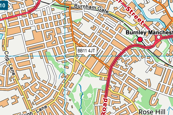 BB11 4JT map - OS VectorMap District (Ordnance Survey)