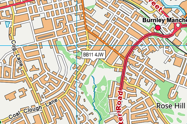 BB11 4JW map - OS VectorMap District (Ordnance Survey)