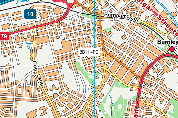 BB11 4PD map - OS VectorMap District (Ordnance Survey)