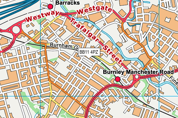 BB11 4PZ map - OS VectorMap District (Ordnance Survey)