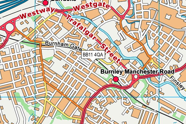 BB11 4QA map - OS VectorMap District (Ordnance Survey)
