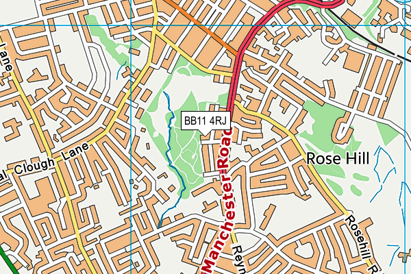 BB11 4RJ map - OS VectorMap District (Ordnance Survey)