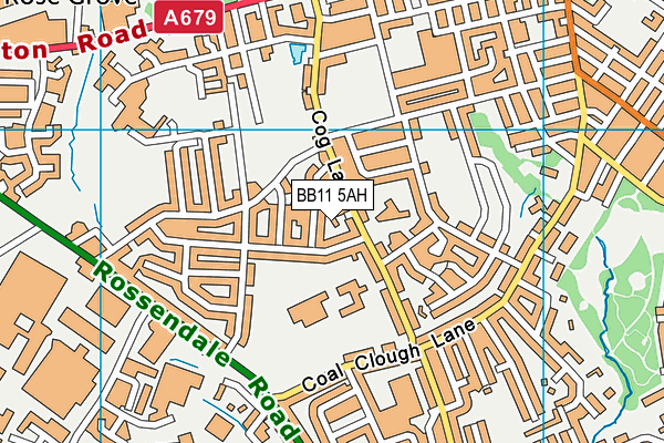 BB11 5AH map - OS VectorMap District (Ordnance Survey)