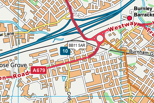 BB11 5AR map - OS VectorMap District (Ordnance Survey)