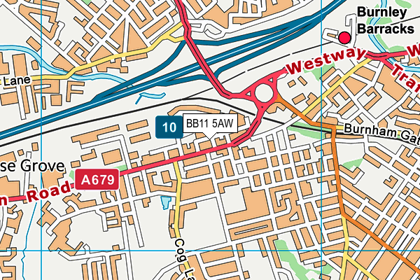 BB11 5AW map - OS VectorMap District (Ordnance Survey)