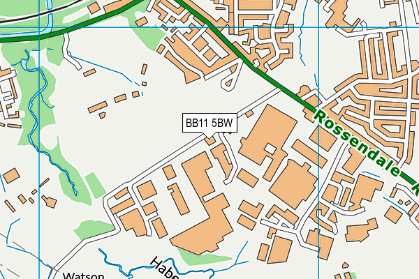 BB11 5BW map - OS VectorMap District (Ordnance Survey)