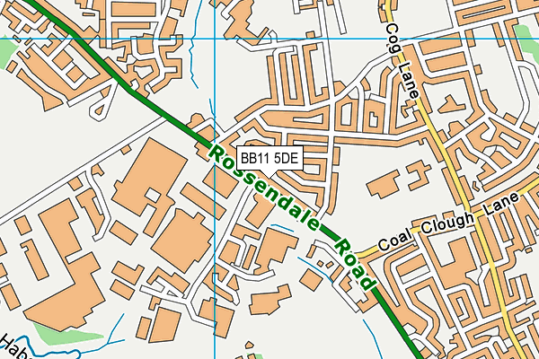 BB11 5DE map - OS VectorMap District (Ordnance Survey)