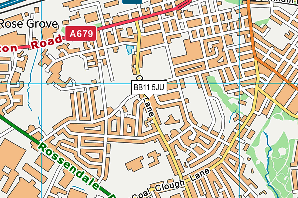 BB11 5JU map - OS VectorMap District (Ordnance Survey)