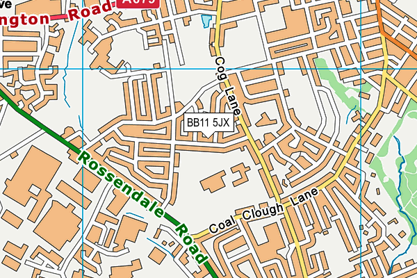 BB11 5JX map - OS VectorMap District (Ordnance Survey)