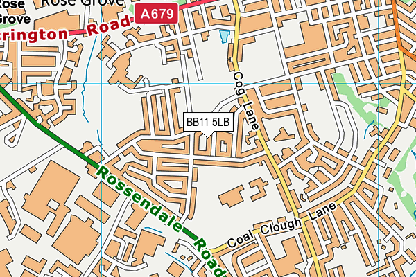BB11 5LB map - OS VectorMap District (Ordnance Survey)