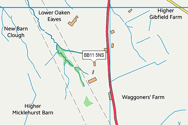 BB11 5NS map - OS VectorMap District (Ordnance Survey)