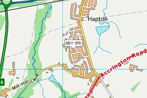 BB11 5PD map - OS VectorMap District (Ordnance Survey)