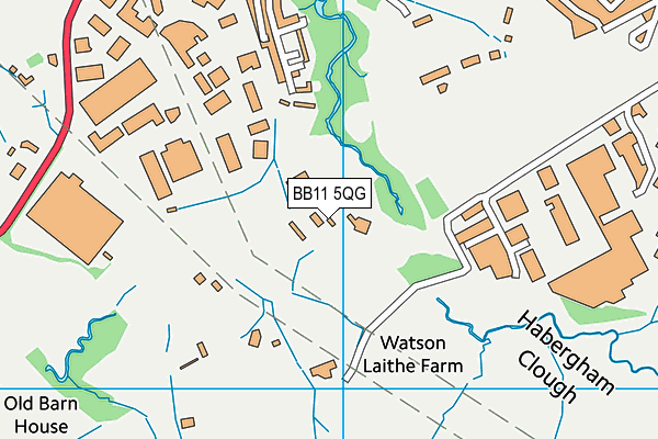 BB11 5QG map - OS VectorMap District (Ordnance Survey)