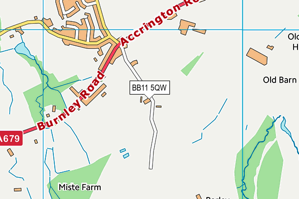 BB11 5QW map - OS VectorMap District (Ordnance Survey)