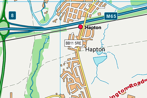 BB11 5RE map - OS VectorMap District (Ordnance Survey)