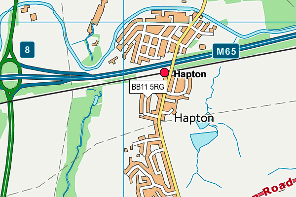 Hapton Recreation Ground map (BB11 5RG) - OS VectorMap District (Ordnance Survey)