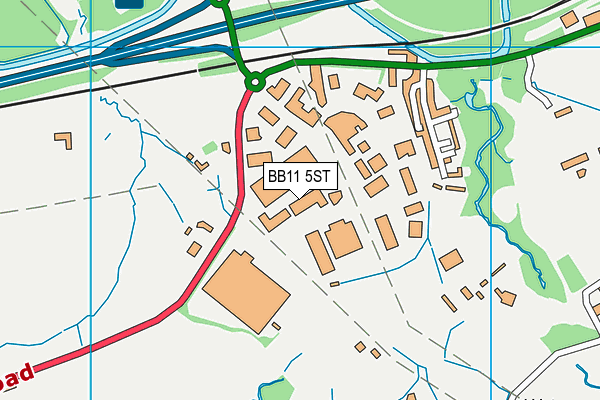 BB11 5ST map - OS VectorMap District (Ordnance Survey)