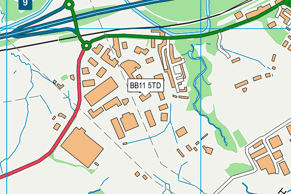 BB11 5TD map - OS VectorMap District (Ordnance Survey)