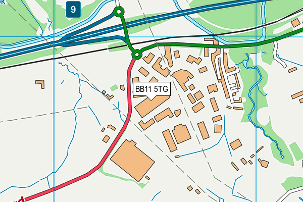 BB11 5TG map - OS VectorMap District (Ordnance Survey)
