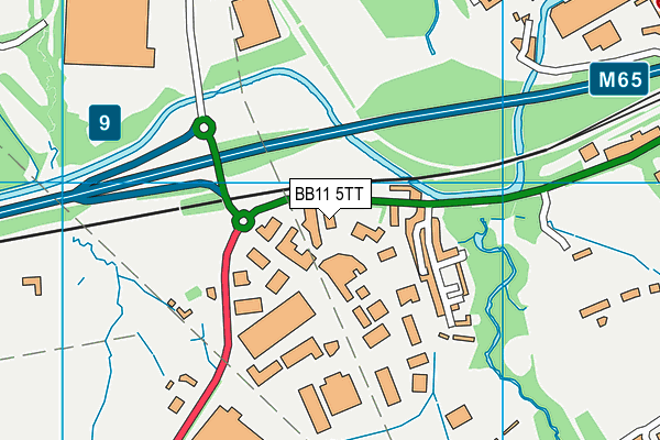 BB11 5TT map - OS VectorMap District (Ordnance Survey)