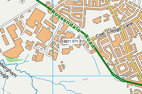 BB11 5TY map - OS VectorMap District (Ordnance Survey)