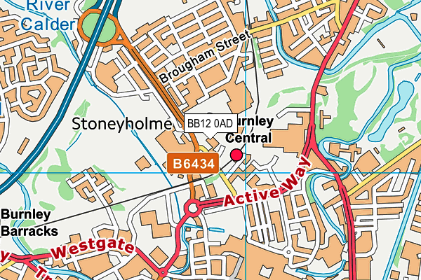 BB12 0AD map - OS VectorMap District (Ordnance Survey)