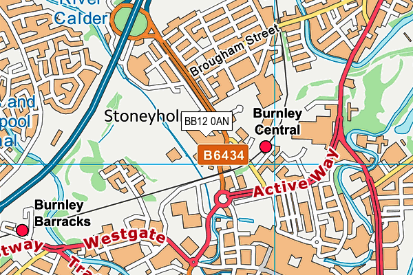 Burnley College map (BB12 0AN) - OS VectorMap District (Ordnance Survey)