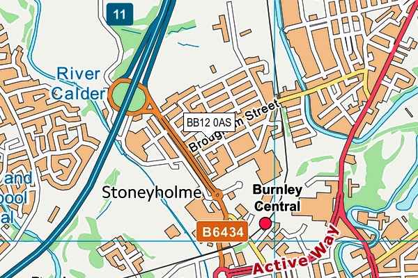 BB12 0AS map - OS VectorMap District (Ordnance Survey)