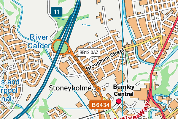 BB12 0AZ map - OS VectorMap District (Ordnance Survey)