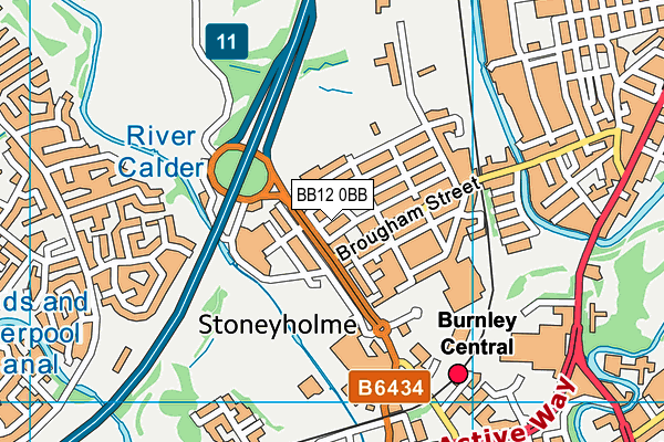 BB12 0BB map - OS VectorMap District (Ordnance Survey)