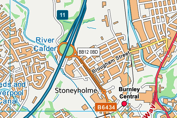 BB12 0BD map - OS VectorMap District (Ordnance Survey)