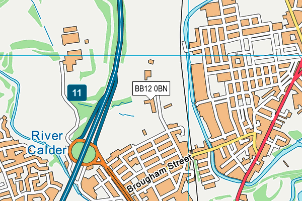 BB12 0BN map - OS VectorMap District (Ordnance Survey)