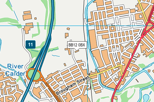 BB12 0BX map - OS VectorMap District (Ordnance Survey)