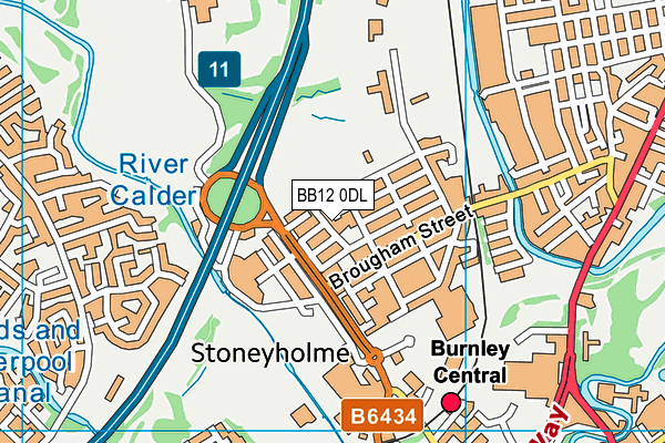 BB12 0DL map - OS VectorMap District (Ordnance Survey)