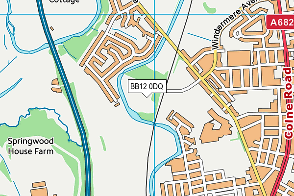 BB12 0DQ map - OS VectorMap District (Ordnance Survey)
