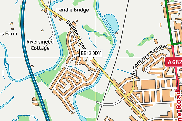 BB12 0DY map - OS VectorMap District (Ordnance Survey)