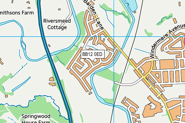 BB12 0ED map - OS VectorMap District (Ordnance Survey)