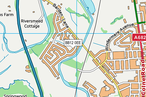 BB12 0EE map - OS VectorMap District (Ordnance Survey)