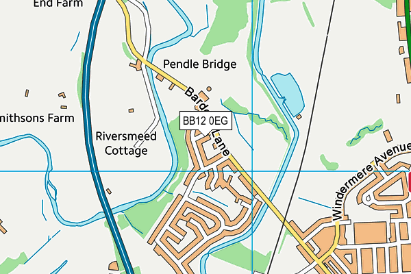BB12 0EG map - OS VectorMap District (Ordnance Survey)