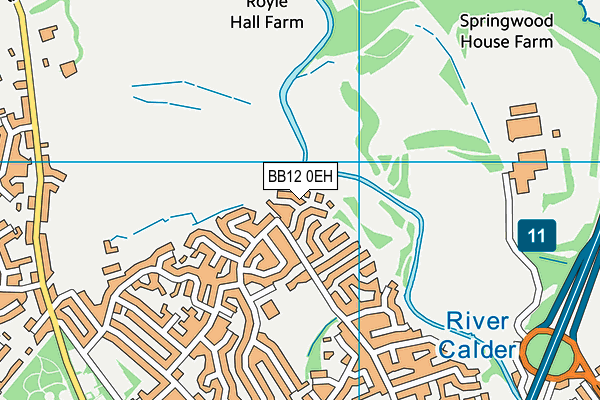 BB12 0EH map - OS VectorMap District (Ordnance Survey)