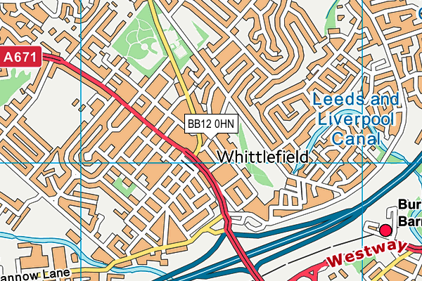 BB12 0HN map - OS VectorMap District (Ordnance Survey)