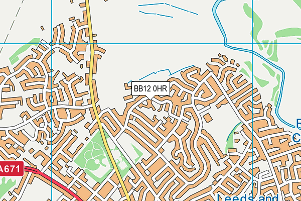 BB12 0HR map - OS VectorMap District (Ordnance Survey)