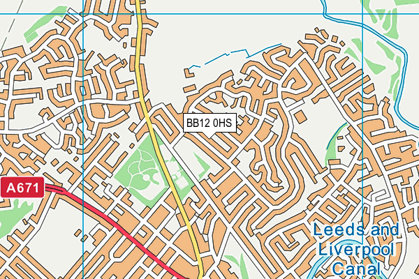 BB12 0HS map - OS VectorMap District (Ordnance Survey)