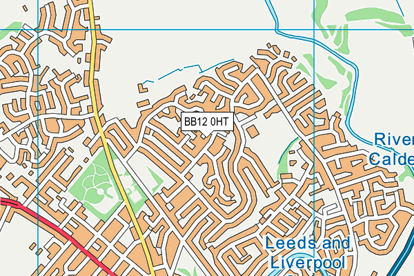 BB12 0HT map - OS VectorMap District (Ordnance Survey)