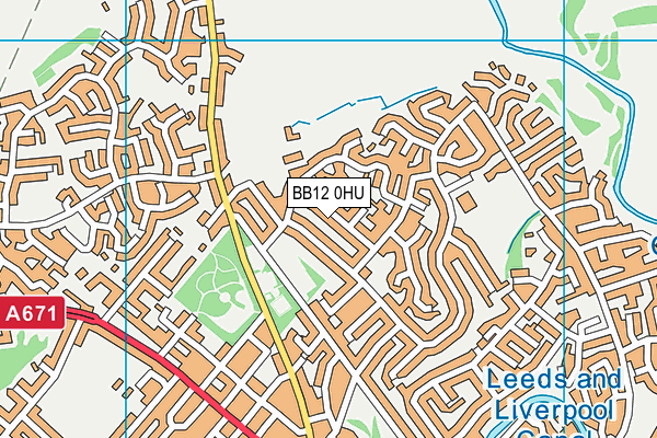 BB12 0HU map - OS VectorMap District (Ordnance Survey)