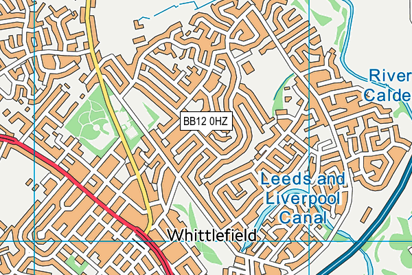 BB12 0HZ map - OS VectorMap District (Ordnance Survey)