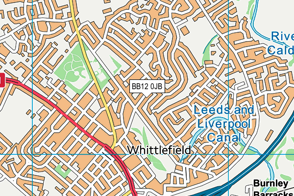 BB12 0JB map - OS VectorMap District (Ordnance Survey)