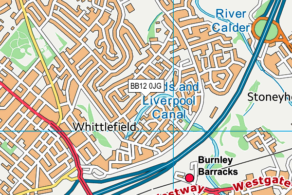 BB12 0JG map - OS VectorMap District (Ordnance Survey)